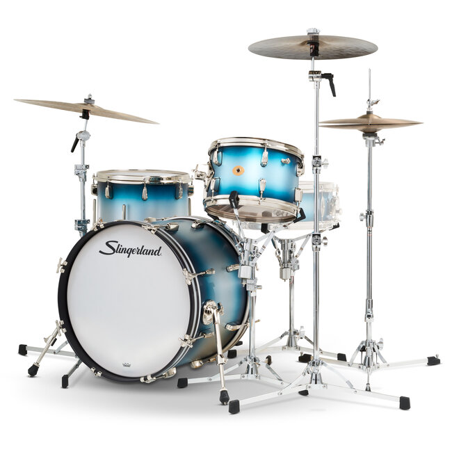 Slingerland - SLKTLSK20N03BQ371 - 3pc Radio King Kit, 12/14F/20K, Blue & Silver Special Lacquer, Nickel Hardware