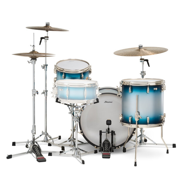 Slingerland - SLKTLSK20N03BQ371 - 3pc Radio King Kit, 12/14F/20K, Blue & Silver Special Lacquer, Nickel Hardware