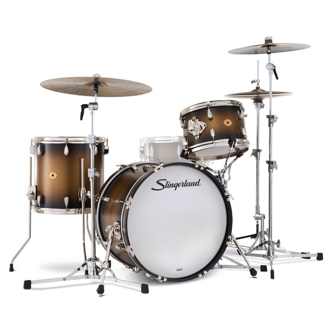 Slingerland - SLKTLSK20N03BQ372 - 3pc Radio King Kit, 12/14F/20K, Black & Gold Special Lacquer, Nickel Hardware