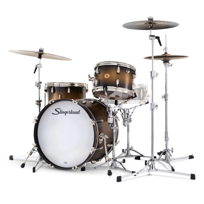 Slingerland - SLKTLSK20N03BQ372 - 3pc Radio King Kit, 12/14F/20K, Black & Gold Special Lacquer, Nickel Hardware