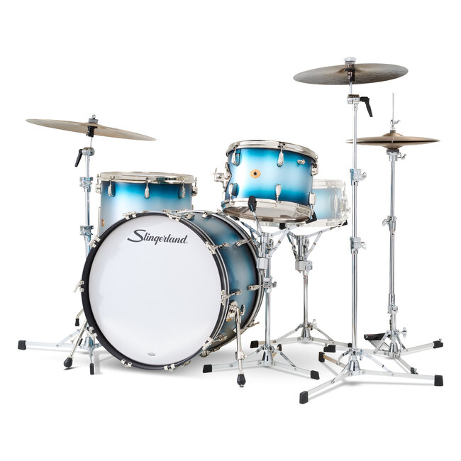 Slingerland - SLKTLSK22N03AH371 - 3pc Radio King Kit, 13/16F/22K, Blue & Silver Special Lacquer, Nickel Hardware