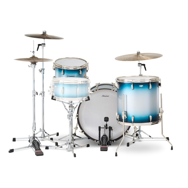 Slingerland - SLKTLSK22N03AH371 - 3pc Radio King Kit, 13/16F/22K, Blue & Silver Special Lacquer, Nickel Hardware