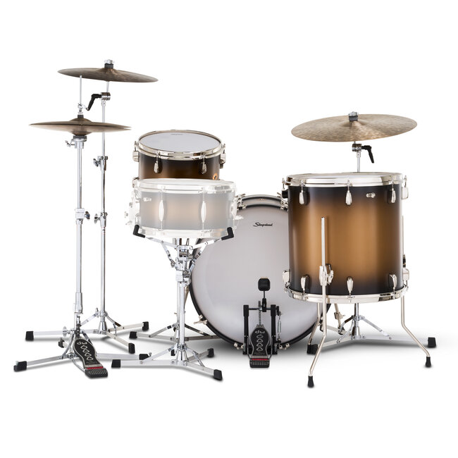 Slingerland - SLKTLSK22N03AH372 - 3pc Radio King Kit, 13/16F/22K, Black & Gold Special Lacquer, Nickel Hardware