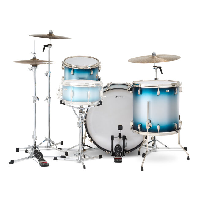 Slingerland - SLKTLSK24N03AI371 - 3pc Radio King Kit, 13/16F/24K, Blue & Silver Special Lacquer, Nickel Hardware