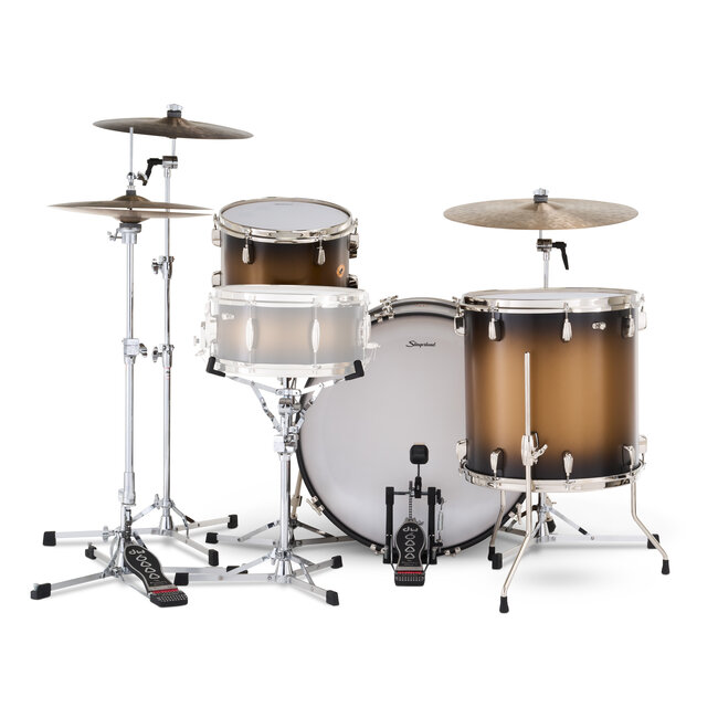 Slingerland - SLKTLSK24N03AI372 - 3pc Radio King Kit, 13/16F/24K, Black & Gold Special Lacquer, Nickel Hardware