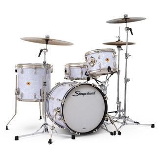 Slingerland Slingerland - SLKTFPK18N04AZ016 - 4pc Radio King Kit, 12/14F/18K/5.5S, White Marine Wrap, Nickel Hardware