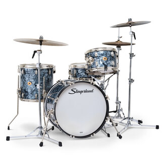 Slingerland Slingerland - SLKTFPK20N04DK069 - 4pc Radio King Kit, 12/14F/20K/5.5S, Black Diamond Wrap, Nickel Hardware