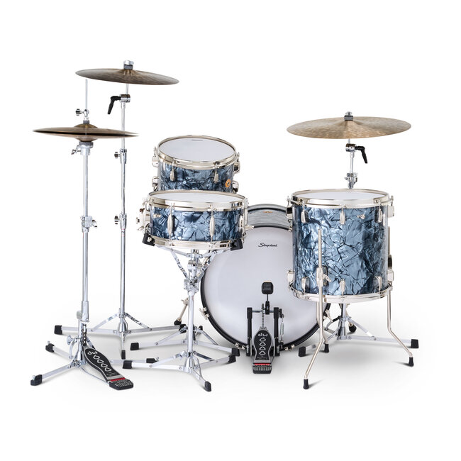 Slingerland - SLKTFPK20N04DK069 - 4pc Radio King Kit, 12/14F/20K/5.5S, Black Diamond Wrap, Nickel Hardware