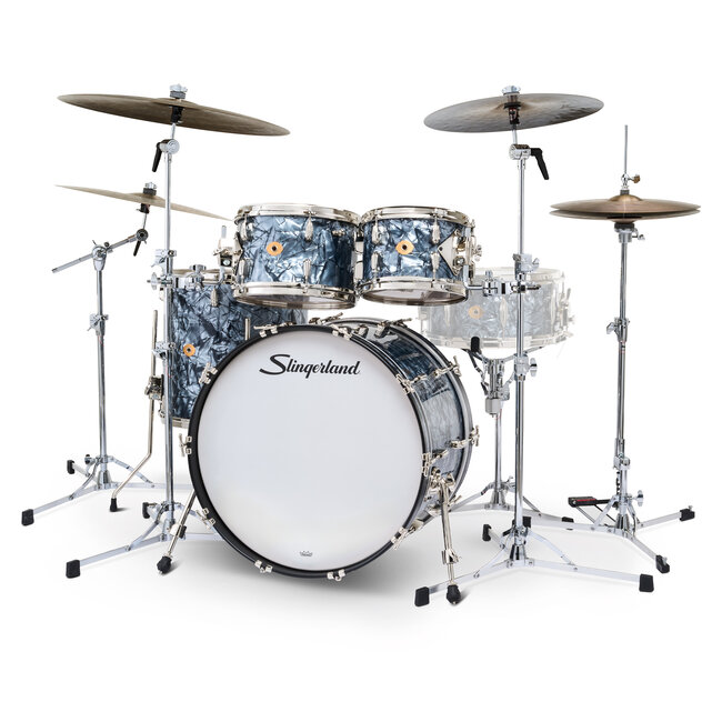 Slingerland - SLKTFPK22N04DL069 - 4pc Radio King Kit, 10/12/16F/22K, Black Diamond Wrap, Nickel Hardware