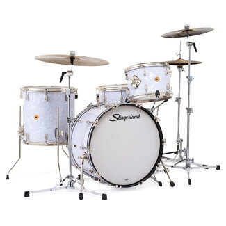 Slingerland Slingerland - SLKTFPK22N04DN016 - 4pc Radio King Kit, 13/16F/22K/6.5S, White Marine Wrap, Nickel Hardware