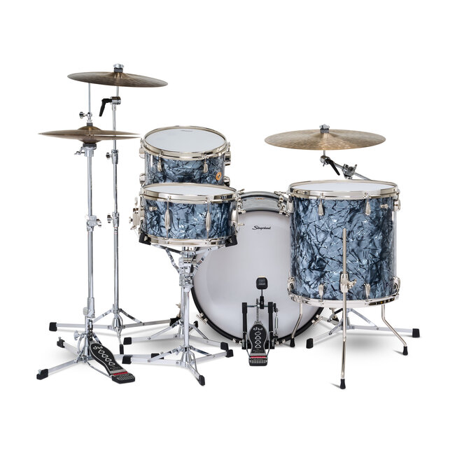 Slingerland - SLKTFPK22N04DN069 - 4pc Radio King Kit, 13/16F/22K/6.5S, Black Diamond Wrap, Nickel Hardware