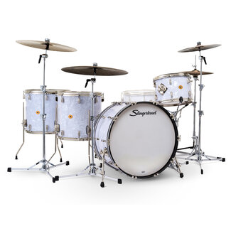 Slingerland Slingerland - SLKTFPK24N04DO016 - 4pc Radio King Kit, 13/16F/18F/24K, White Marine Wrap, Nickel Hardware