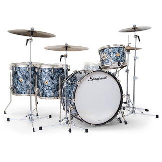 Slingerland Slingerland - SLKTFPK24N04DO069 - 4pc Radio King Kit, 13/16F/18F/24K, Black Diamond Wrap, Nickel Hardware