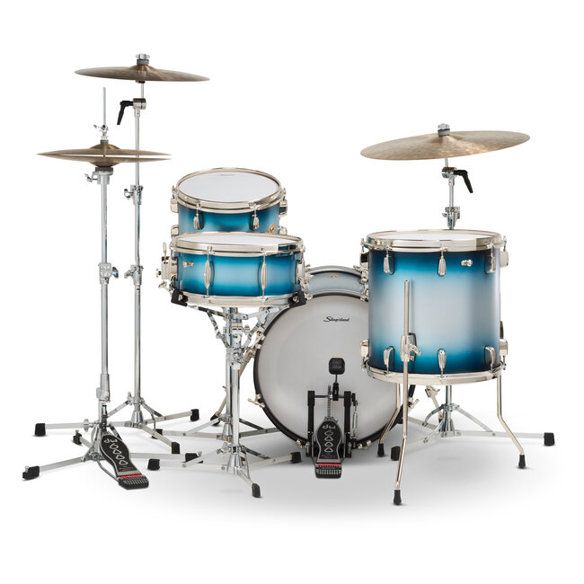 Slingerland - SLKTLSK18N04AZ371 - 4pc Radio King Kit, 12/14F/18K/5.5S, Blue & Silver Special Lacquer, Nickel Hardware