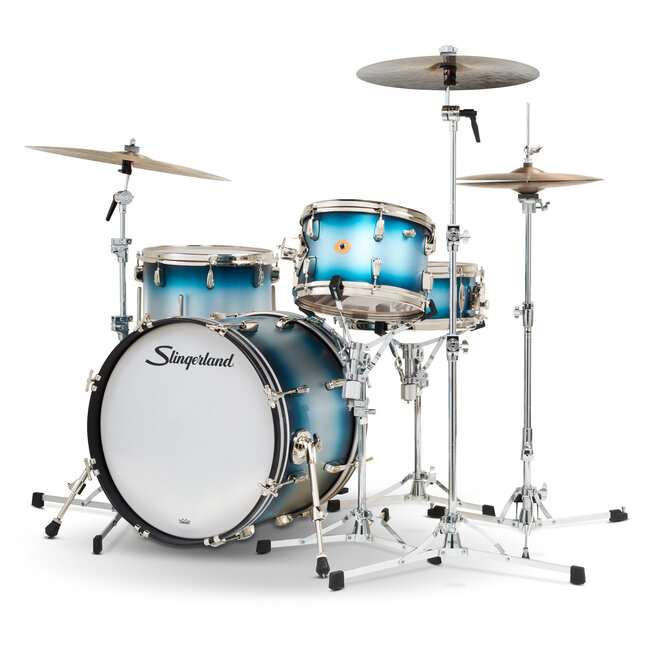 Slingerland - SLKTLSK20N04DK371 - 4pc Radio King Kit, 12/14F/20K/5.5S, Blue & Silver Special Lacquer, Nickel Hardware
