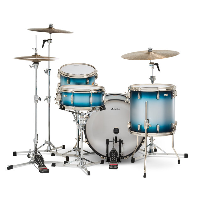 Slingerland - SLKTLSK20N04DK371 - 4pc Radio King Kit, 12/14F/20K/5.5S, Blue & Silver Special Lacquer, Nickel Hardware