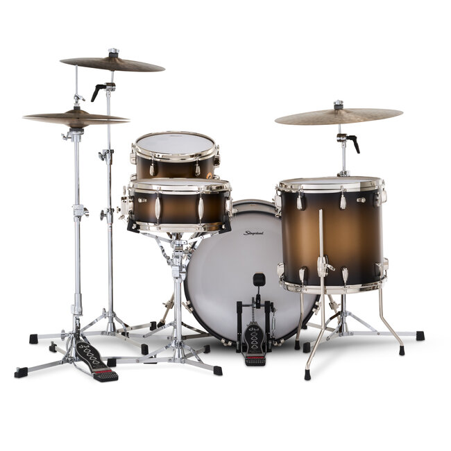 Slingerland - SLKTLSK20N04DK372 - 4pc Radio King Kit, 12/14F/20K/5.5S, Black & Gold Special Lacquer, Nickel Hardware