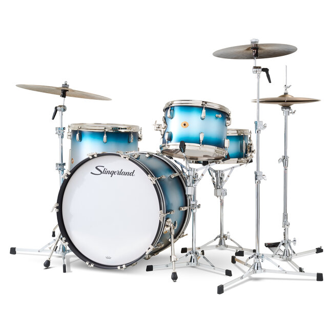 Slingerland - SLKTLSK22N04DN371 - 4pc Radio King Kit, 13/16F/22K/6.5S, Blue & Silver Special Lacquer, Nickel Hardware
