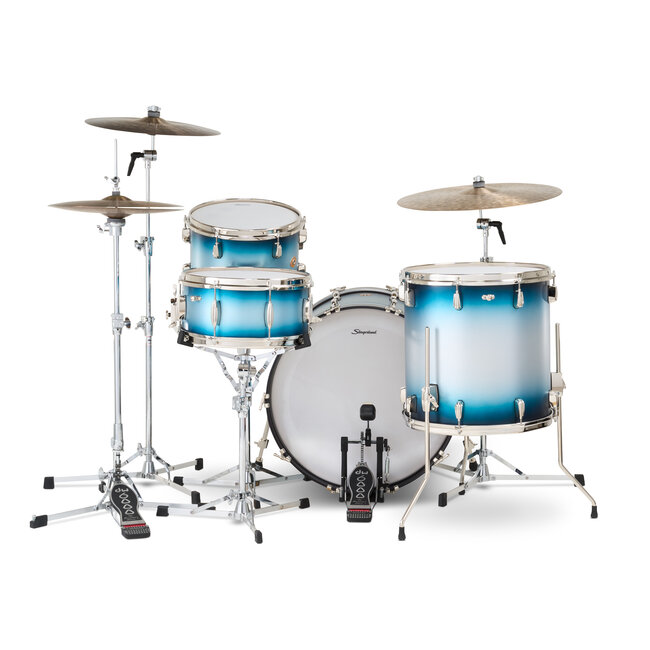 Slingerland - SLKTLSK22N04DN371 - 4pc Radio King Kit, 13/16F/22K/6.5S, Blue & Silver Special Lacquer, Nickel Hardware