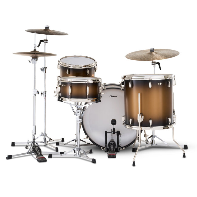 Slingerland - SLKTLSK22N04DN372 - 4pc Radio King Kit, 13/16F/22K/6.5S, Black & Gold Special Lacquer, Nickel Hardware
