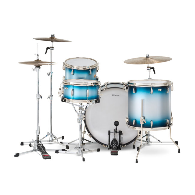 Slingerland - SLKTLSK24N04BF371 - 4pc Radio King Kit, 13/16F/24K/6.5S, Blue & Silver Special Lacquer, Nickel Hardware