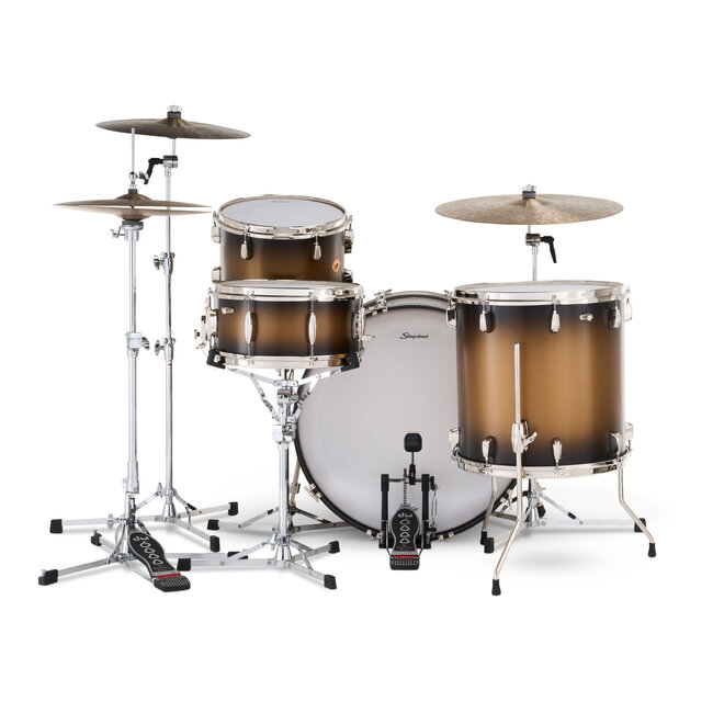 Slingerland - SLKTLSK24N04BF372 - 4pc Radio King Kit, 13/16F/24K/6.5S, Black & Gold Special Lacquer, Nickel Hardware