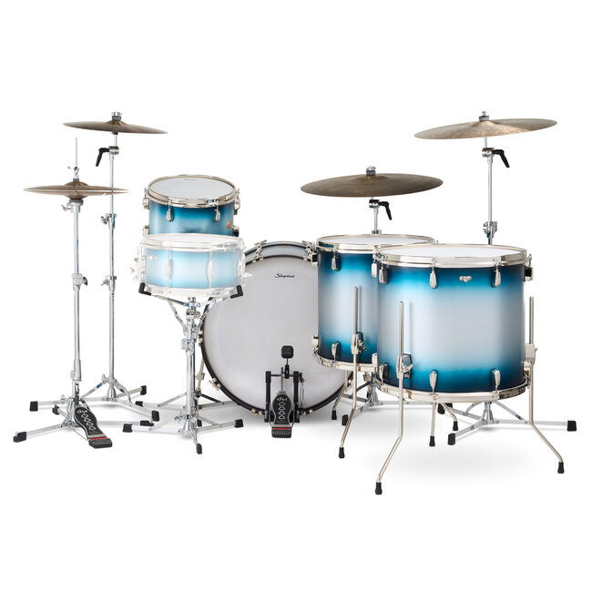 Slingerland - SLKTLSK24N04DO371 - 4pc Radio King Kit, 13/16F/18F/24K, Blue & Silver Special Lacquer, Nickel Hardware