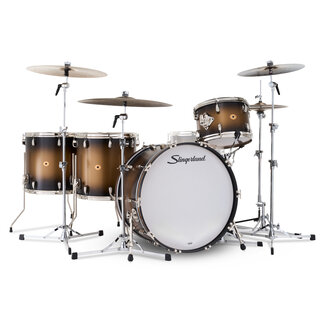 Slingerland Slingerland - SLKTLSK24N04DO372 - 4pc Radio King Kit, 13/16F/18F/24K, Black & Gold Special Lacquer, Nickel Hardware