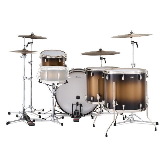 Slingerland - SLKTLSK24N04DO372 - 4pc Radio King Kit, 13/16F/18F/24K, Black & Gold Special Lacquer, Nickel Hardware
