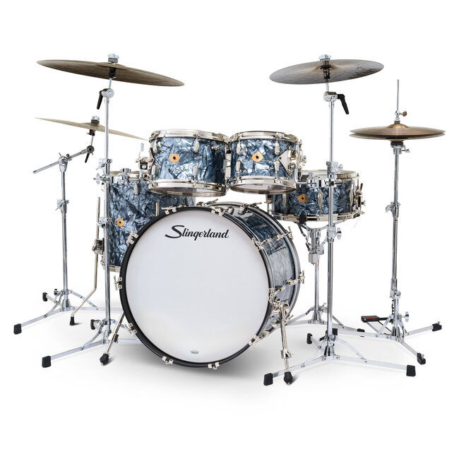 Slingerland - SLKTFPK22N05DM069 - 5pc Radio King Kit, 10/12/16F/22K/6.5S, Black Diamond Wrap, Nickel Hardware