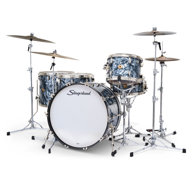 Slingerland - SLKTFPK24N05DP069 - 5pc Radio King Kit, 13/16F/18F/24K/6.5S, Black Diamond Wrap, Nickel Hardware