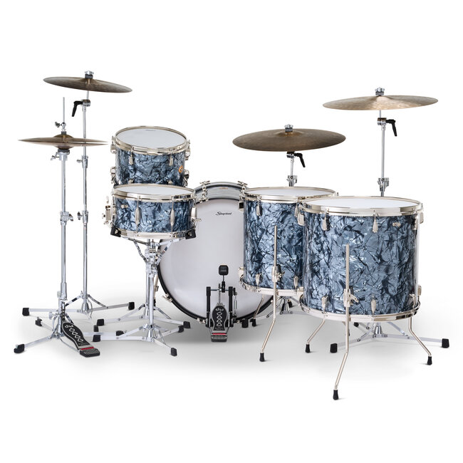 Slingerland - SLKTFPK24N05DP069 - 5pc Radio King Kit, 13/16F/18F/24K/6.5S, Black Diamond Wrap, Nickel Hardware