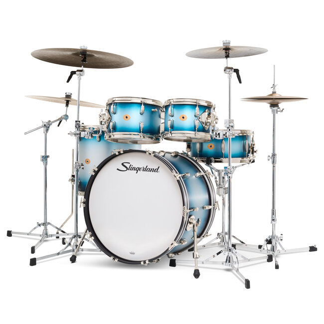 Slingerland - SLKTLSK22N05DM371 - 5pc Radio King Kit, 10/12/16F/22K/6.5S, Blue & Silver Special Lacquer, Nickel Hardware