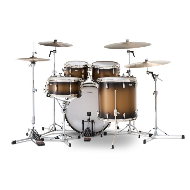 Slingerland - SLKTLSK22N05DM372 - 5pc Radio King Kit, 10/12/16F/22K/6.5S, Black & Gold Special Lacquer, Nickel Hardware