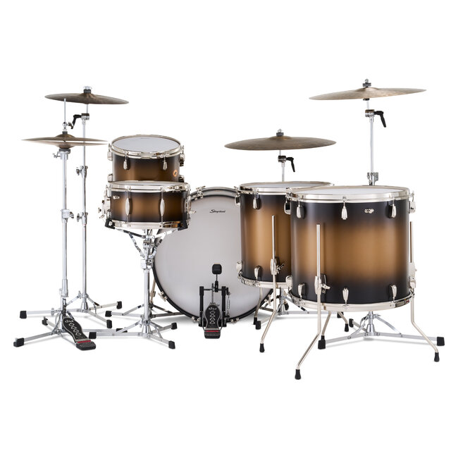 Slingerland - SLKTLSK24N05DP372 - 5pc Radio King Kit, 13/16F/18F/24K/6.5S, Black & Gold Special Lacquer, Nickel Hardware