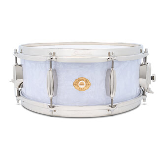 Slingerland Slingerland - SLFP5514SSK016 - 5.5x14 Mahogany/Poplar Snare, White Marine Pearl Wrap, Nickel Hardware