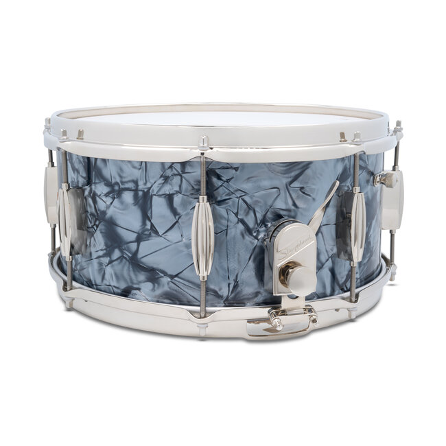 Slingerland - SLFP6514SSK069 - 6.5x14 Mahogany/Poplar Snare, Black Diamond Pearl Wrap, Nickel Hardware