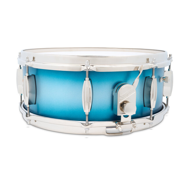 Slingerland - SLLS5514SSK371 - 5.5x14 Mahogany/Poplar Snare, Silver & Blue Lacquer, Nickel Hardware