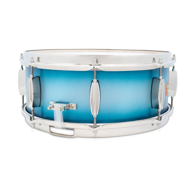 Slingerland - SLLS5514SSK371 - 5.5x14 Mahogany/Poplar Snare, Silver & Blue Lacquer, Nickel Hardware