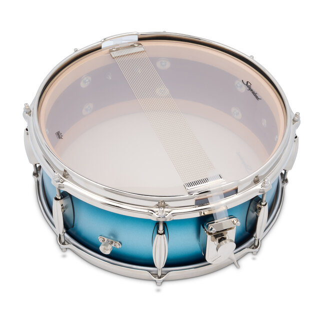 Slingerland - SLLS5514SSK371 - 5.5x14 Mahogany/Poplar Snare, Silver & Blue Lacquer, Nickel Hardware
