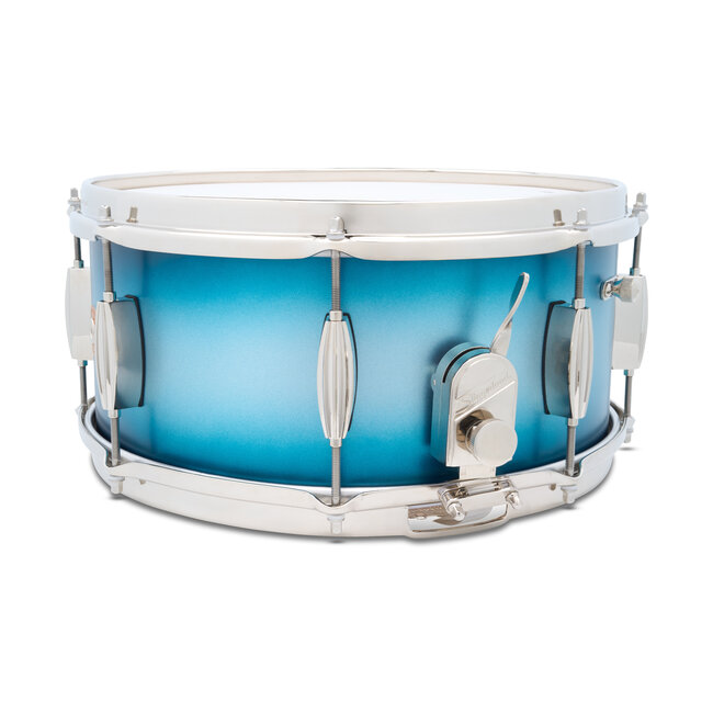 Slingerland - SLLS6514SSK371 - 6.5x14 Mahogany/Poplar Snare, Silver & Blue Lacquer, Nickel Hardware