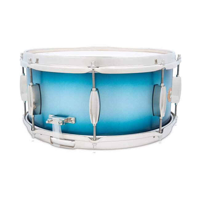 Slingerland - SLLS6514SSK371 - 6.5x14 Mahogany/Poplar Snare, Silver & Blue Lacquer, Nickel Hardware