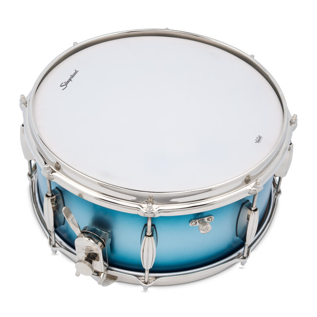 Slingerland - SLLS6514SSK371 - 6.5x14 Mahogany/Poplar Snare, Silver & Blue Lacquer, Nickel Hardware