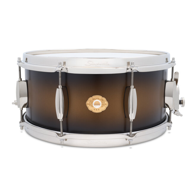Slingerland - SLLS6514SSK372 - 6.5x14 Mahogany/Poplar Snare, Black & Gold Lacquer, Nickel Hardware
