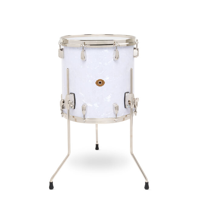 Slingerland - SLFP1414TTKLK016 - 14x14 Mahogany/Poplar Floor Tom, White Marine Pearl Wrap, Nickel Hardware