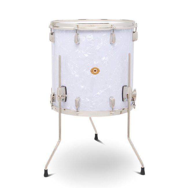 Slingerland - SLFP1616TTKLK016 - 16x16 Mahogany/Poplar Floor Tom, White Marine Pearl Wrap, Nickel Hardware