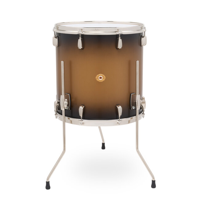 Slingerland - SLLS1616TTKLK372 - 16x16 Mahogany/Poplar Floor Tom, Black & Gold Lacquer, Nickel Hardware