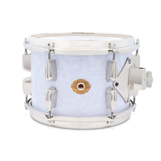 Slingerland - SLFP0710TTKSK016 - 7x10 Mahogany/Poplar Rack Tom, White Marine Pearl Wrap, Nickel Hardware
