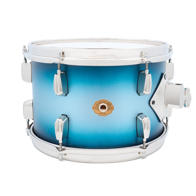 Slingerland - SLLS0812TTKSK371 - 8x12 Mahogany/Poplar Rack Tom, Silver & Blue Lacquer, Nickel Hardware