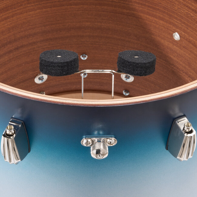 Slingerland - SLLS0812TTKSK371 - 8x12 Mahogany/Poplar Rack Tom, Silver & Blue Lacquer, Nickel Hardware